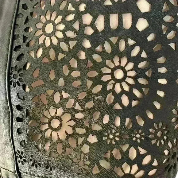 MALIKA  COUTURE Laser Cut Peplum Top - Picture 7 of 9